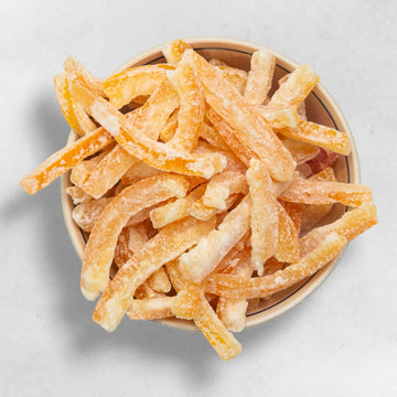 Kandierte Orangenschalen Bio Qualität fruchtig aromatisch zuckerfrei natürliche Süßigkeit vegan Snack ballaststoffreich aus Österreich
