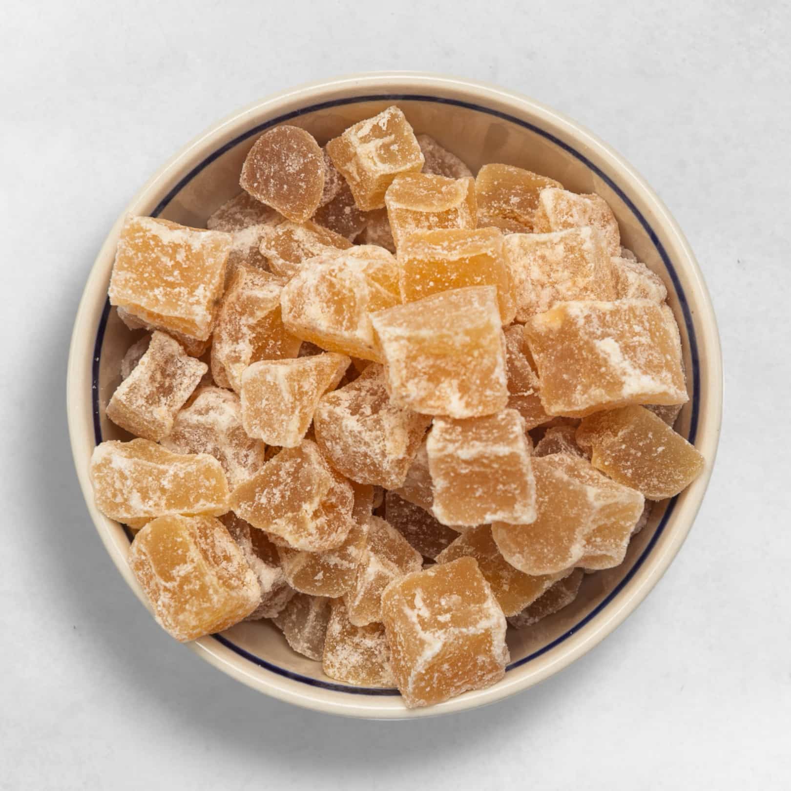 Getrockneter Ingwer Bio naturbelassen ungesüßt ohne Zuckerzusatz scharf aromatisch gesunder Snack vegan entzündungshemmend ballaststoffreich Trockenfrucht