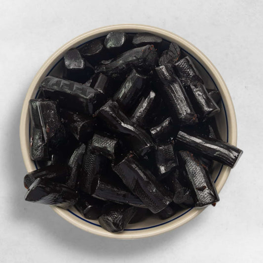 Lakritz Bio Qualität zuckerfrei natürlich aromatisch Süßholz vegan ballaststoffreich traditionelle Süßigkeit gesunder Snack schwarz